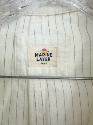 Marine Layer Women's Huntington Double Cloth Blazer Ivory Pinkstriped Size Small thumbnail 5