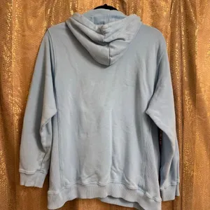 Aerie Light Blue Distressed Pullover Hoodie Oversized Sweatshirt XS thumbnail 2