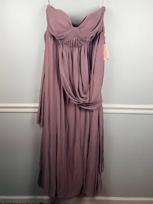 New birdy grey Grace Dress in Chiffon Dark Mauve size curve 1X thumbnail 3