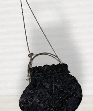 Beaded clutch purse with shoulder chain vintage thumbnail 2