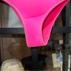Triangl bikini bottoms neon pink barbie cheeky low rise high leg scuba swimsuit thumbnail 4