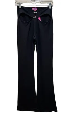 Edikted Soph Buckle Flare Pants Black Size Medium thumbnail 2