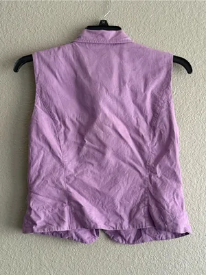 Kendall Creek Collections Lavender Cotton Linen Button Vest M Made USA thumbnail 9