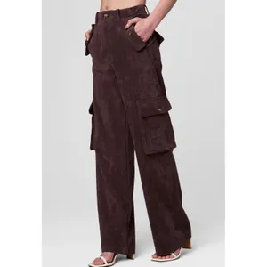 Blank NYC FRANKLIN IN ZINFANDEL Cargo Pants Women 27 Brown Faux Suede Wide Leg thumbnail 2