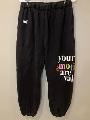 The Mayfair Group 'Your Emotions Are Valid' Sweatpant Joggers size S/M thumbnail 2