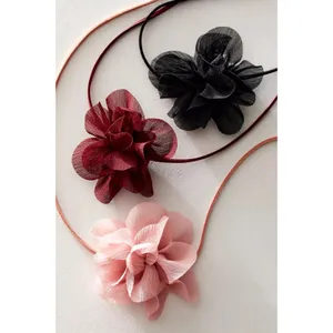 Free People Sweetheart Flower Choker Burgundy NWT Dainty Bracelet Hair Ethereal thumbnail 7