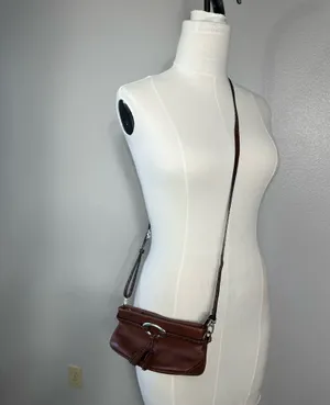 Brighton Leather Bag Shoulder Purse Tasseled Handbag Cross Pebbled Brown Vintage thumbnail 3