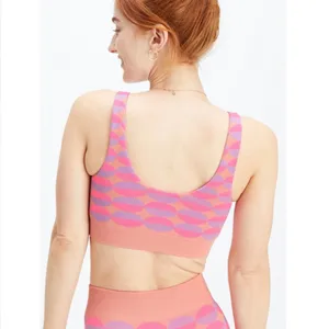 Fabletics Dottie Geo Seamless Active Workout Sports Bra Pink Purple Womens Small thumbnail 2