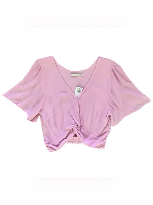 NWT Abercrombie & Fitch Knot-Front Cropped Top Women' Size Medium Pink Boho thumbnail 2