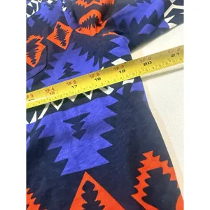 L-RL Ralph Lauren Active Aztec Shirt Women's Size M Blue Red Long Sleeve Top thumbnail 6