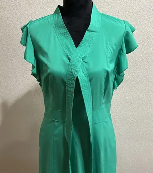 Green Ruffle Dress Size L thumbnail 7