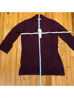 Evolution by Cyrus Women's NWT Rayon Blend Burgundy Open Cardigan - Size M thumbnail 5