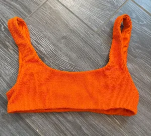 Daily Drills Neon Orange wave Textured Bikini Top size XS/S EUC thumbnail 1
