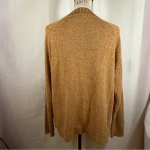 Crown & Ivy Tan Oversized Long Sleeve Cable Knit Mock Neck Sweater Size XL thumbnail 6