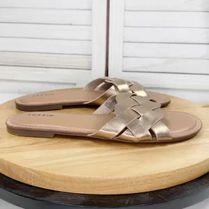 Torrid Braided‎ Strap Slide Sandals Rose Gold 10.5W thumbnail 3