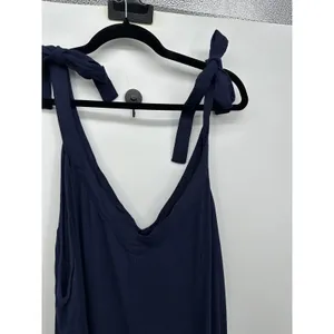 Ashley Stewart Navy Tie Strap‎ Maxi Dress Asymmetrical Hem Sz 4X Boho Resort thumbnail 5