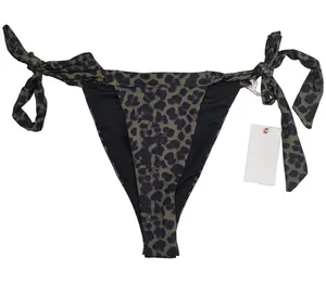GOOD AMERICAN Leopard Print Tie Side Bikini Bottoms Size 0‎ XS thumbnail 1
