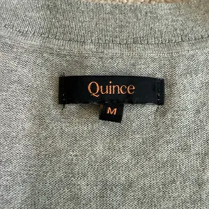 Quince Womens Organic Cotton Cashmere V-Neck Sweater M Grey SHWDC01 Ribbed Trim thumbnail 2