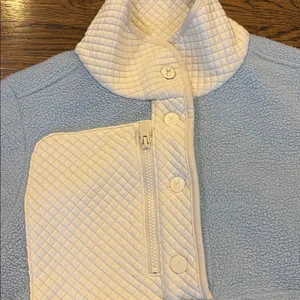 Tuckernuck Dudley Stephens Light Blue Sherpa Pullover, Quilted Ivory Yoke, xS thumbnail 2