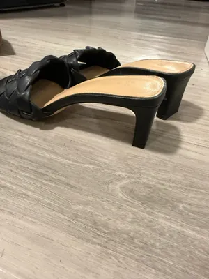 H&M black braided mule sandals block heel Women’s 36 US 5.5/6 thumbnail 4