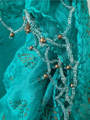 Sheer Turquoise Women's Swim Cover-Up- stroll to tie thumbnail 6