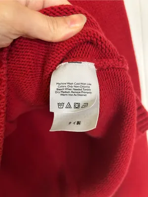 Vintage Eddie Bauer Red V‑Neck Knit Sweater thumbnail 4
