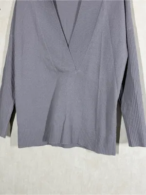 Ann Taylor Women’s 100% Cashmere Pullover Cardigan Sweater in Gray S thumbnail 4
