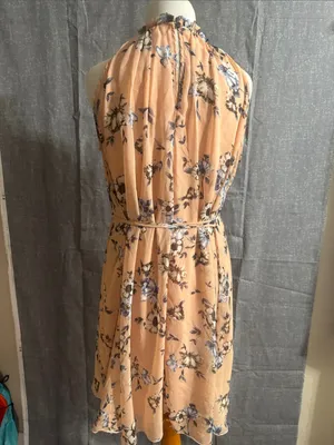 Pinkblush Peach Floral Halter Midi Dress thumbnail 11