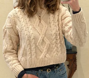 Altar'd State Cream Knit Sweater thumbnail 1