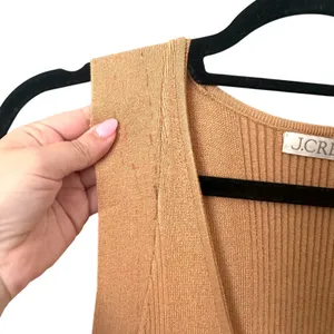 J.CREW Ribbed Knit Midi Fitted Dress Tan Small‎ thumbnail 5
