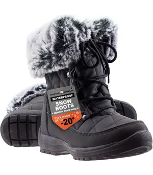 ArcticShield Waterproof Snow Boots Black Faux Fur Size 6 thumbnail 1