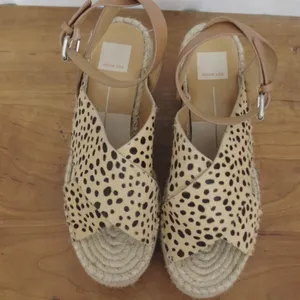 Leopard Print Hair on Hide Platform Espadrille Sandals Size 9.5 thumbnail 7