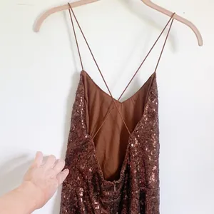 Nasty Gal “Don’t Cross Me” Brown Sequin Dress Y2K NYE thumbnail 6