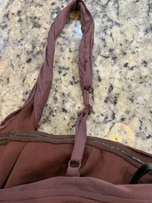BCBGMaxAzria One-Shoulder Brown Draped Cocktail Dress thumbnail 7