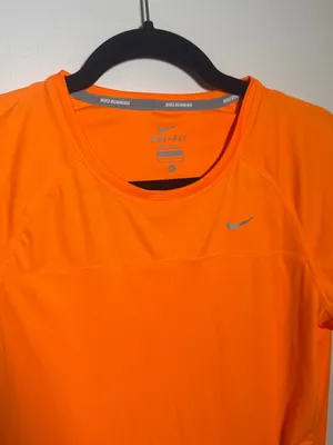 Nike Running Dri-FIT Women's Short Sleeve Performance Top - Orange Medium thumbnail 2