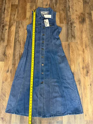 Velvet Heart Blue Sleeveless Button-Front Denim Midi Dress size S thumbnail 7