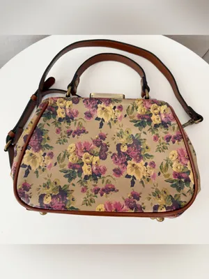 Patricia Nash Gracchi Antique Rose Leather Satchel Crossbody Cottagecore thumbnail 4
