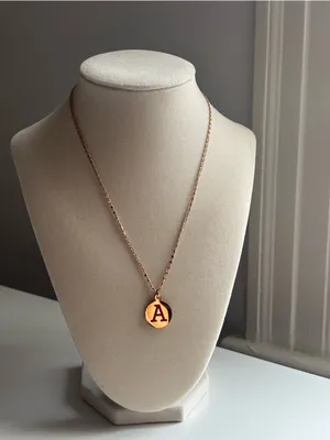 Gold Initial Necklace Letter A Pendant Minimal Dainty Personalized Jewelry thumbnail 6