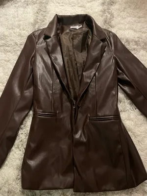 Princess Polly brown faux leather jacket thumbnail 1