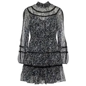 VERONICA BEARD Rahla Crochet-Trimmed Paisley Metallic Mini Dress thumbnail 4