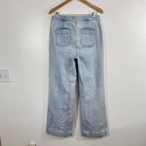 LC Lauren Conrad Super High Rise Wide Leg Jeans Women's 12 Light Wash Front Seam thumbnail 4