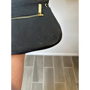 Tory Burch Black Leather Clutch‎ Gold Logo thumbnail 5