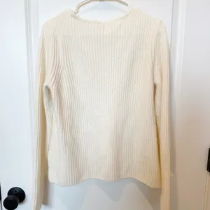 Abercrombie & Fitch Modal Ribbed Knit Cardigan M Ivory Preppy Academia Dainty thumbnail 4