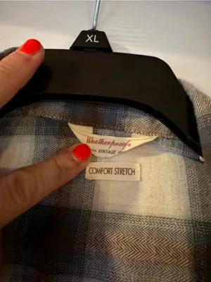 Weatherproof Plaid Shirt Jacket in White, Blue & Brown thumbnail 4
