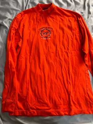 Virginia tech turtleneck long sleeve shirt Orange Size M thumbnail 1