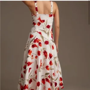 Reformation Bekki Linen White Floral Dress size 0 Sundress slit thumbnail 2
