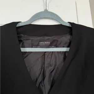 ZARA Black Zip Up Blazer Casual Jacket thumbnail 5