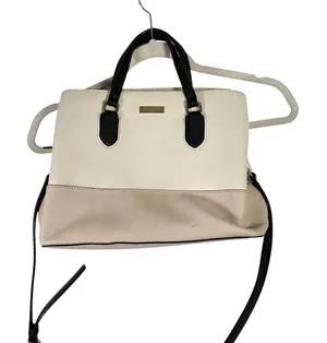 Kate Spade Evangelie‎ Satchel Crossbody Purse Cement White Black Preppy READ thumbnail 1
