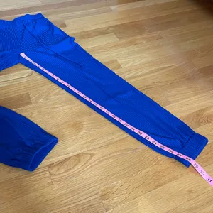 Modus Women’s XS Blue Ribbed 2 Piece Lounge Set Top Jogger Pants Cotton Blend thumbnail 8