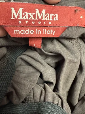 Max Mara Studio Brown Ruched Maxi Dress Size LG Stretch Sleeveless‎ thumbnail 5
